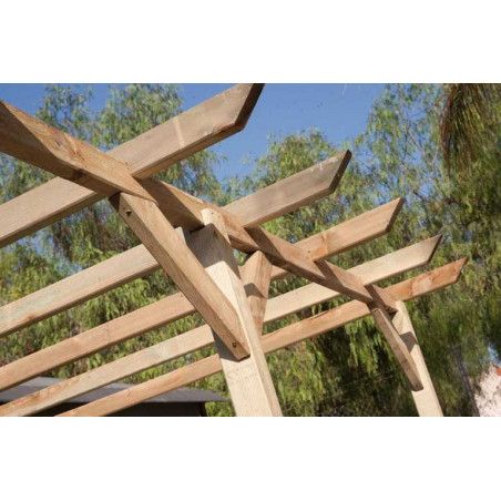 Pérgola madera 300x250 cm. Postes 7x7cm