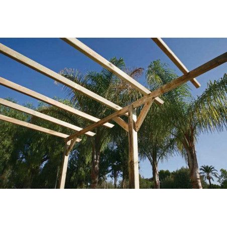 Pérgola madera 300x250 cm. Postes 7x7cm