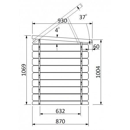 Dimensions de haut. Armoire d'extérieur.
