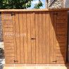 armoire en bois naturel pour ranger les vélos