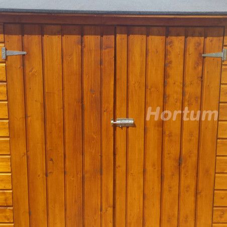 Detalle armario de madera para jardín Albecove 170x82cm, 12mm