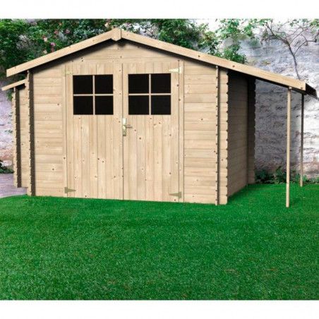 Abri de jardin en bois, modèle Talcy, 19 mm. 270 x 230 cm. 6.16 m²