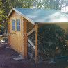 Abri de jardin avec rangement buches,19 mm. 270 x 230 cm. 6.16 m²