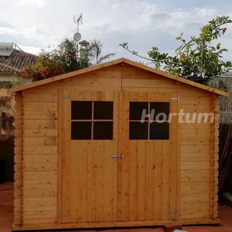 Abri de jardin Mirama. double portes et fenêtres. 7,24m²