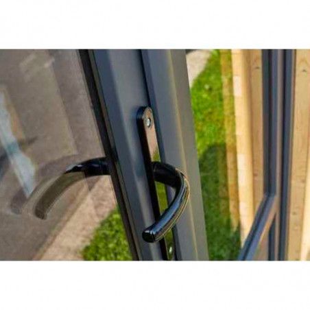 poignée de porte en PVC double vitrage - studio de jardin en bois