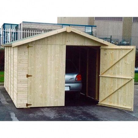 Garage en bois préfabriqué, Garove. 15mm 273x460cm. 12.57m²