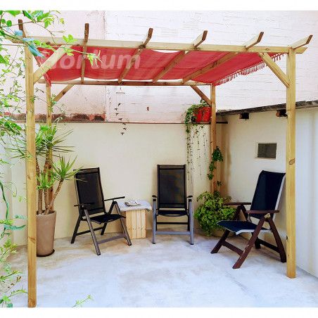 Pérgola de madera 300x250 cm. Postes 7x7cm | Hortum