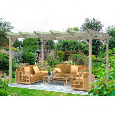 Pergola en bois Paula II 449x369cm. Postes 9x9 cm fabriqué par Palmako