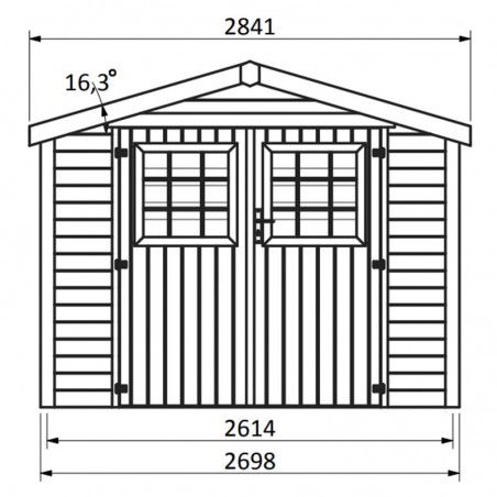 Medidas caseta de madera Turenne - 270x275 cm