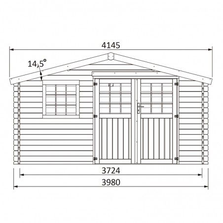 Abri de jardin en bois - dimensions - Vallauris - 4x4m