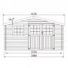 Abri de jardin en bois - dimensions - Vallauris - 4x4m