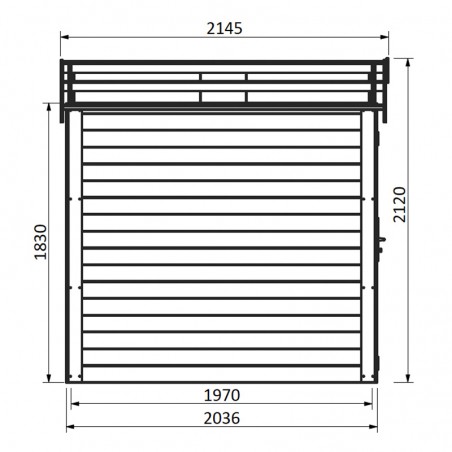 Dimensions abri de jardin Tison 19 mm, 216 x 214 cm, 3,8 m2