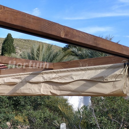 Pergola en bois Elda 3x3m + auvent coulissant. Hortum