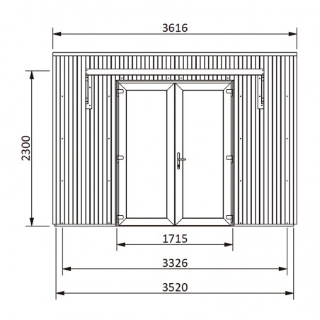 dimensions de face du modèle Studio Como 13m2
