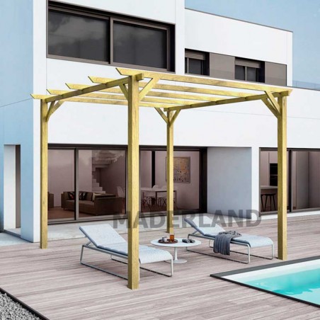 Pergola en bois Leon. Poteaux 9.5x9.5cm