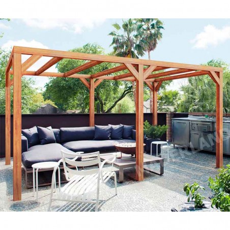 Pergola en bois Fuengirola. Poteaux 12x12cm