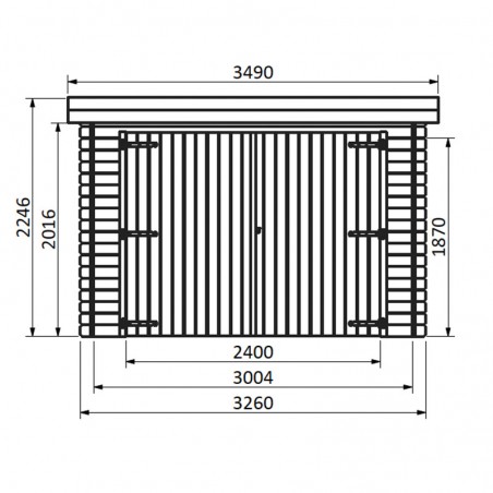 Dimensions du garage, modèle  Galan.