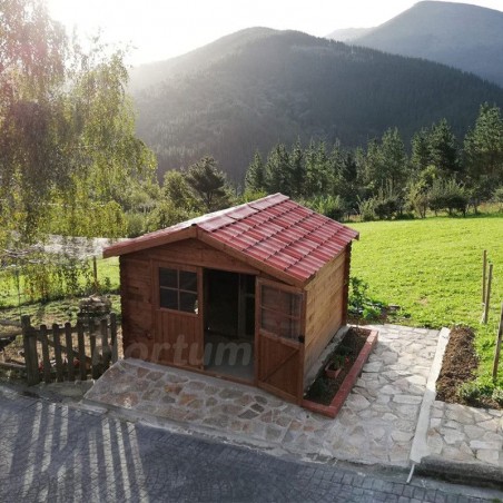 Abri de jardin en bois autoclave en pleine compagne