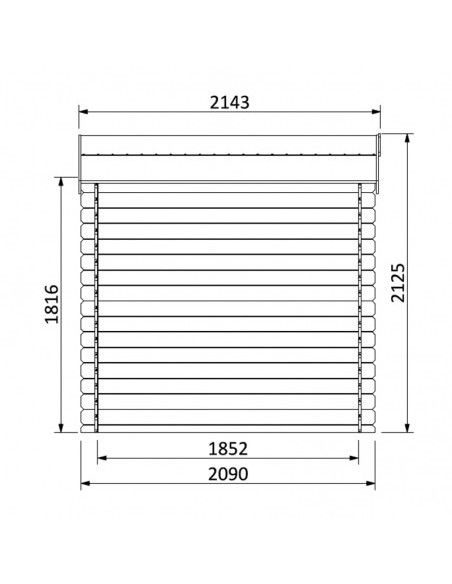 Abri Haya. 19 mm, 209 x 209 cm. 4,37 m²