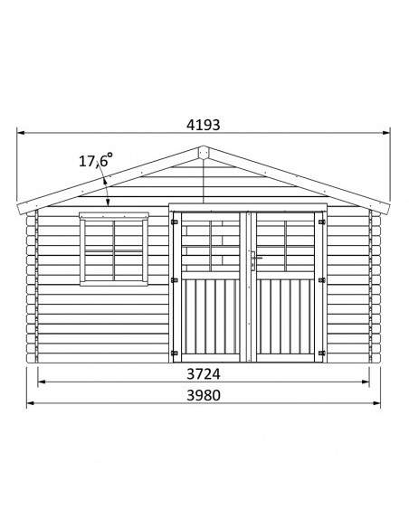 Abris de jardin Boreal. 28 mm, 398x248 cm. 9,87 m²