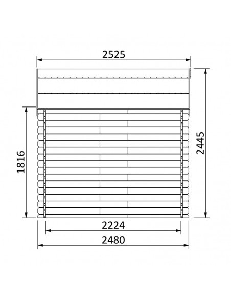 Abris de jardin Boreal. 28 mm, 398x248 cm. 9,87 m²