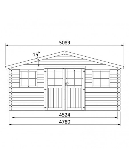 Abri de Jardin Aveline. 34 mm, 478 x 478 cm. 22,85 m²