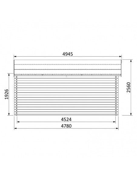 Abri de Jardin Aveline. 34 mm, 478 x 478 cm. 22,85 m²