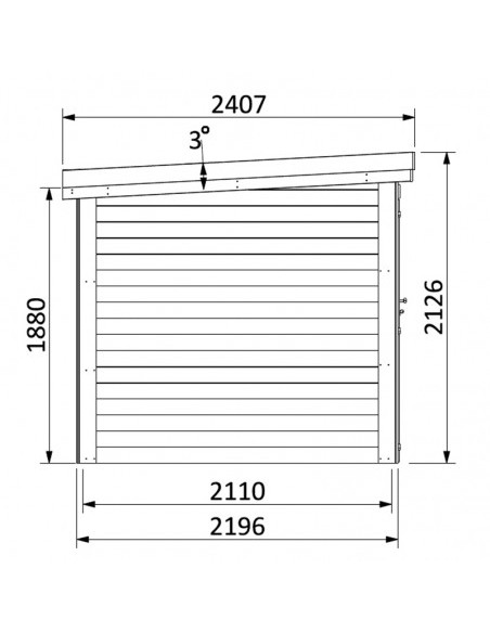 Abri Pico 28 mm, 245 x 220 cm. 5,4 m²