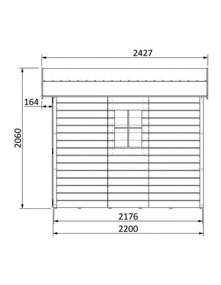 Mesures cabanon Ante. 12 mm, 182 x 220 cm. 4 m²