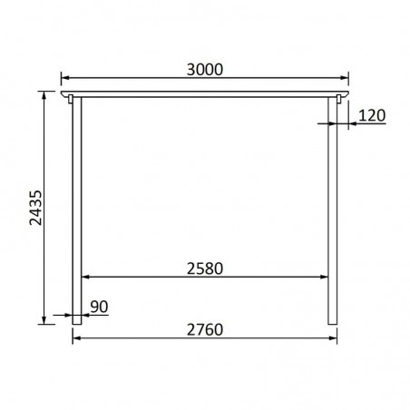 Pergola en bois 3x3 m. Poteaux 9x9 cm.