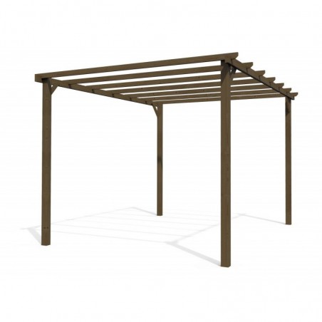 Pergola en bois 4x3 m. Poteaux 9x9 cm