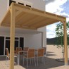 Pergola en bois stratifié attenante couverte Poteaux 12x12 cm - Disponible en différentes mesures