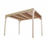 Pergola en bois couverte. Poteaux 12x12cm - Disponible en différentes mesures