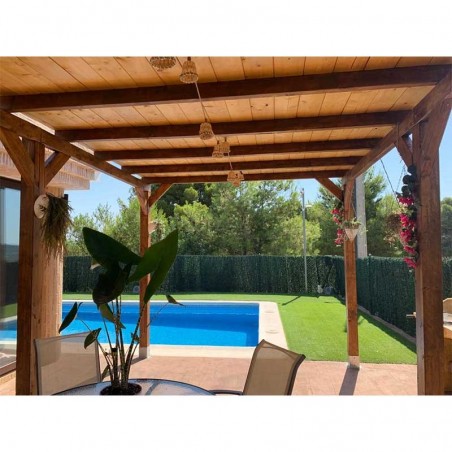 Pergola en bois couverte. Poteaux 12x12cm - Disponible en différentes mesures