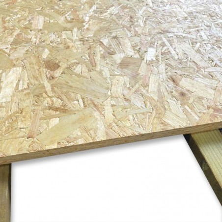 Plancher panneaux OSB pour abri en bois Galerna