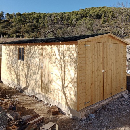 Garage en bois Mikhail II, 17 mm, 3x6 m, 18m² - M102