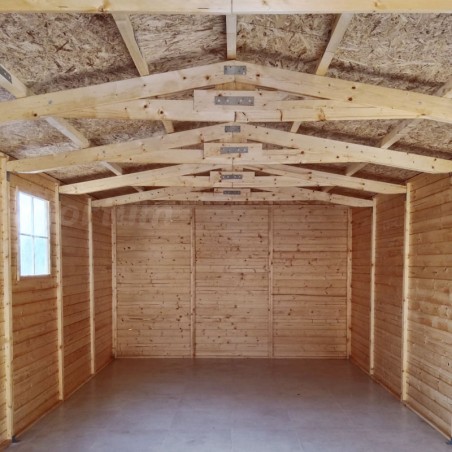 Garage en bois Mikhail II, 17 mm, 3x6 m, 18m² - M102