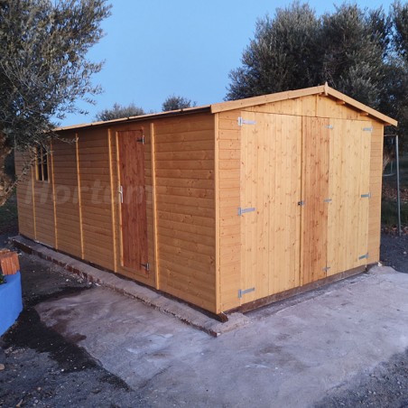 Garage en bois Mikhail II, 17 mm, 3x6 m, 18m² - M102