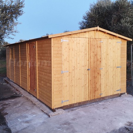 Garage en bois Mikhail II, 17 mm, 3x6 m, 18m² - M102