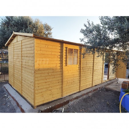 Garage en bois Mikhail II, 17 mm, 3x6 m, 18m² - M102